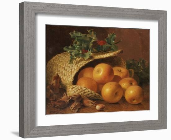 Still Life with Apples, Hazelnuts and Holly, 1898-Eloise Harriet Stannard-Framed Giclee Print