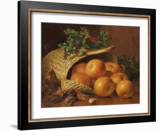 Still Life with Apples, Hazelnuts and Holly, 1898-Eloise Harriet Stannard-Framed Giclee Print