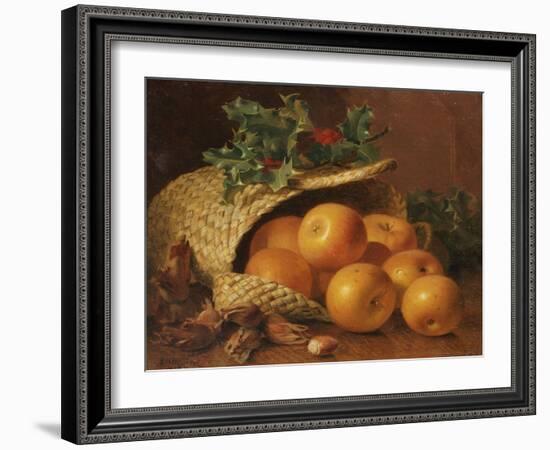 Still Life with Apples, Hazelnuts and Holly, 1898-Eloise Harriet Stannard-Framed Giclee Print