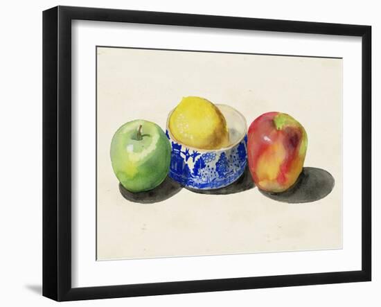 Still Life with Apples & Lemon I-Alicia Ludwig-Framed Art Print