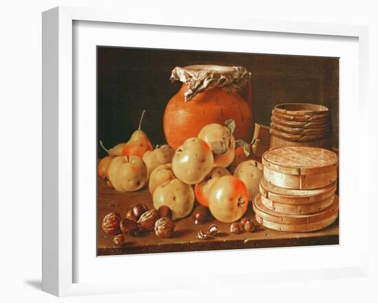 Still Life with Apples, Nuts, Pears, and Boxes of Sweets-Luis Egidio Melendez-Framed Giclee Print