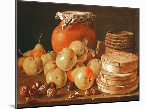 Still Life with Apples, Nuts, Pears, and Boxes of Sweets-Luis Egidio Melendez-Mounted Giclee Print