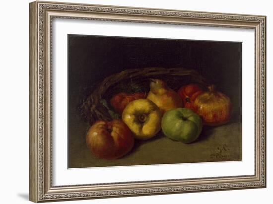 Still Life with Apples, Pear, and Pomegranates, 1871 or 1872 (Oil on Canvas)-Gustave Courbet-Framed Giclee Print