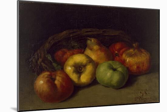 Still Life with Apples, Pear, and Pomegranates, 1871 or 1872 (Oil on Canvas)-Gustave Courbet-Mounted Giclee Print