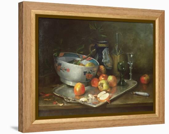 Still Life with Apples-Eugene Henri Cauchois-Framed Premier Image Canvas