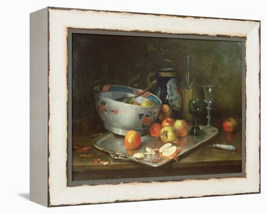 Still Life with Apples-Eugene Henri Cauchois-Framed Premier Image Canvas