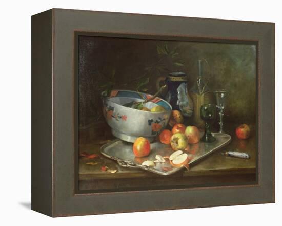 Still Life with Apples-Eugene Henri Cauchois-Framed Premier Image Canvas