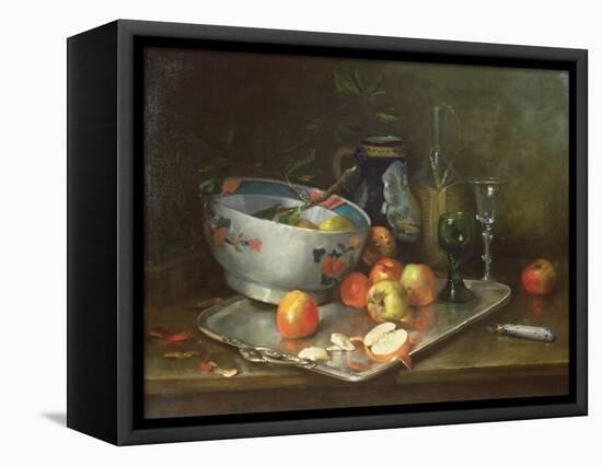 Still Life with Apples-Eugene Henri Cauchois-Framed Premier Image Canvas