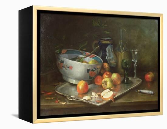 Still Life with Apples-Eugene Henri Cauchois-Framed Premier Image Canvas