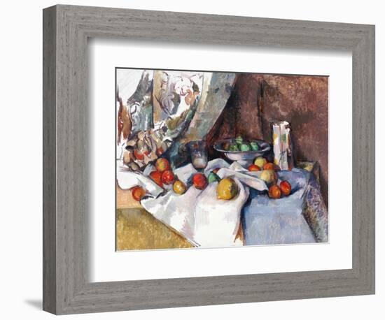 Still Life with Apples-Paul Cézanne-Framed Premium Giclee Print