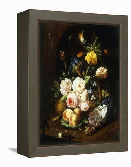 Still Life with Assorted Flowers-Josef Holstayn-Framed Premier Image Canvas