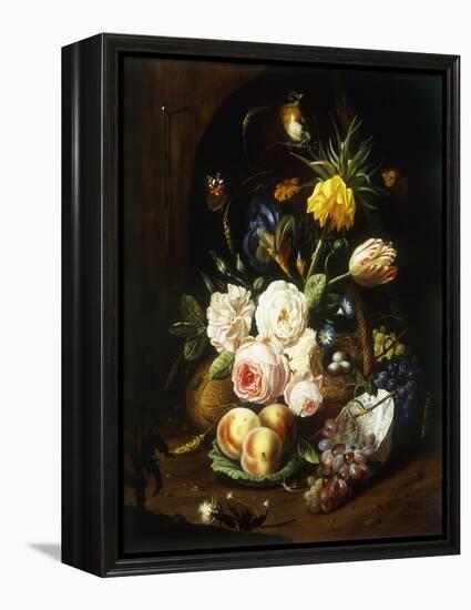 Still Life with Assorted Flowers-Josef Holstayn-Framed Premier Image Canvas