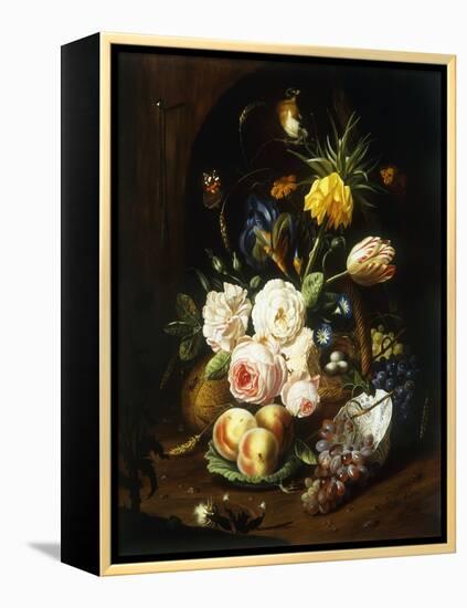 Still Life with Assorted Flowers-Josef Holstayn-Framed Premier Image Canvas