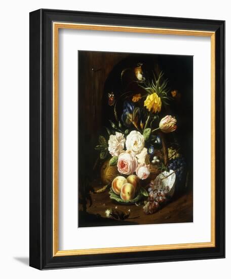 Still Life with Assorted Flowers-Josef Holstayn-Framed Giclee Print