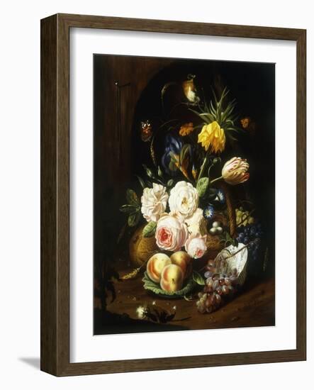 Still Life with Assorted Flowers-Josef Holstayn-Framed Giclee Print