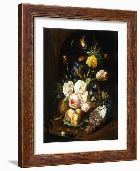 Still Life with Assorted Flowers-Josef Holstayn-Framed Giclee Print