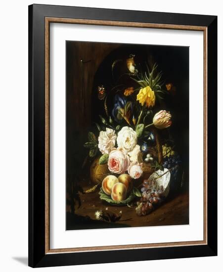 Still Life with Assorted Flowers-Josef Holstayn-Framed Giclee Print