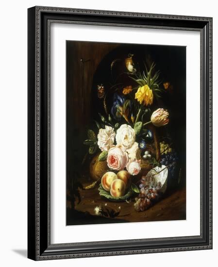 Still Life with Assorted Flowers-Josef Holstayn-Framed Giclee Print