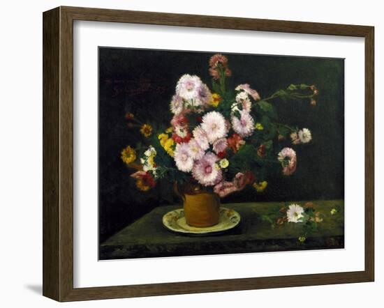 Still Life with Asters, 1859-Gustave Courbet-Framed Giclee Print