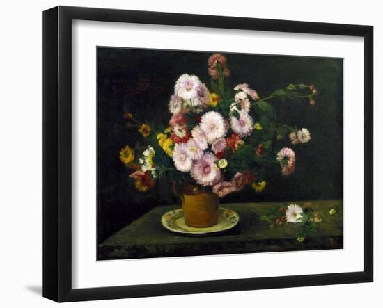 Still Life with Asters, 1859-Gustave Courbet-Framed Giclee Print