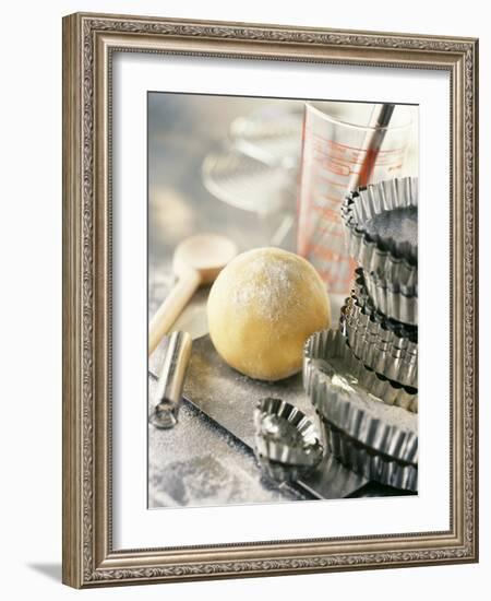 Still Life with Ball of Pastry and Various Baking Utensils-Jean-francois Rivière-Framed Photographic Print