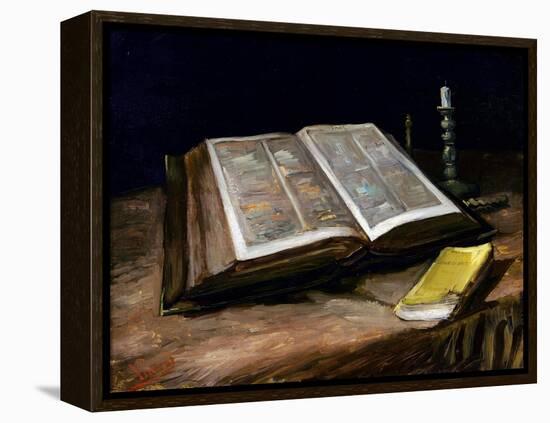 Still Life with Bible-Vincent van Gogh-Framed Premier Image Canvas