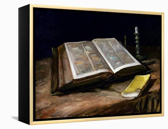 Still Life with Bible-Vincent van Gogh-Framed Premier Image Canvas