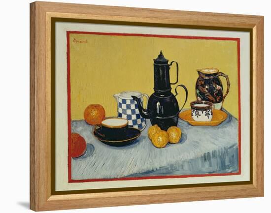 Still Life with Blue Enamel Coffeepot, Earthenware and Fruit, 1888-Vincent van Gogh-Framed Premier Image Canvas