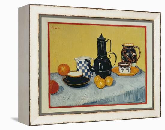 Still Life with Blue Enamel Coffeepot, Earthenware and Fruit, 1888-Vincent van Gogh-Framed Premier Image Canvas