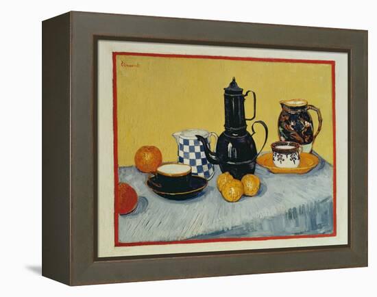 Still Life with Blue Enamel Coffeepot, Earthenware and Fruit, 1888-Vincent van Gogh-Framed Premier Image Canvas