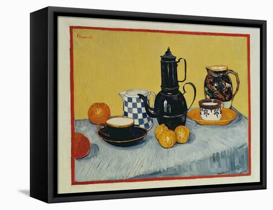 Still Life with Blue Enamel Coffeepot, Earthenware and Fruit, 1888-Vincent van Gogh-Framed Premier Image Canvas