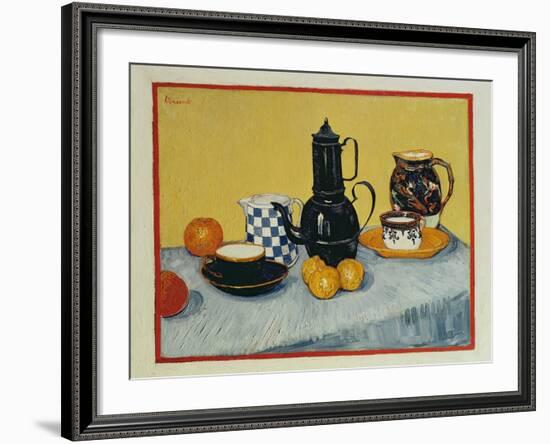 Still Life with Blue Enamel Coffeepot, Earthenware and Fruit, 1888-Vincent van Gogh-Framed Giclee Print