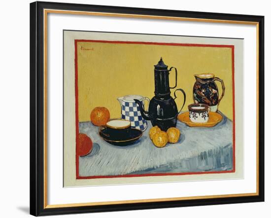 Still Life with Blue Enamel Coffeepot, Earthenware and Fruit, 1888-Vincent van Gogh-Framed Giclee Print