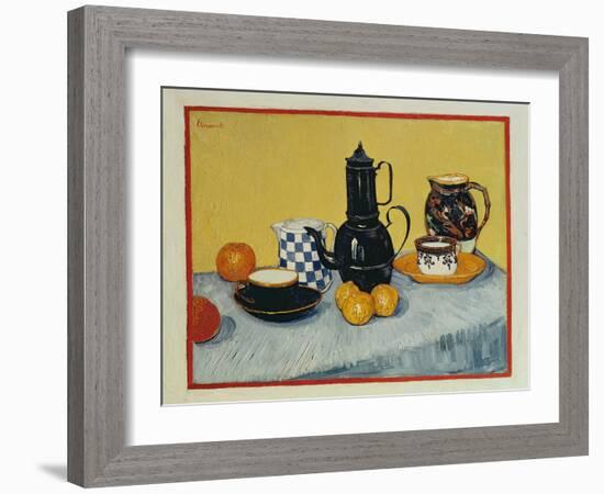 Still Life with Blue Enamel Coffeepot, Earthenware and Fruit, 1888-Vincent van Gogh-Framed Giclee Print