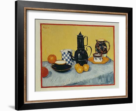 Still Life with Blue Enamel Coffeepot, Earthenware and Fruit, 1888-Vincent van Gogh-Framed Giclee Print