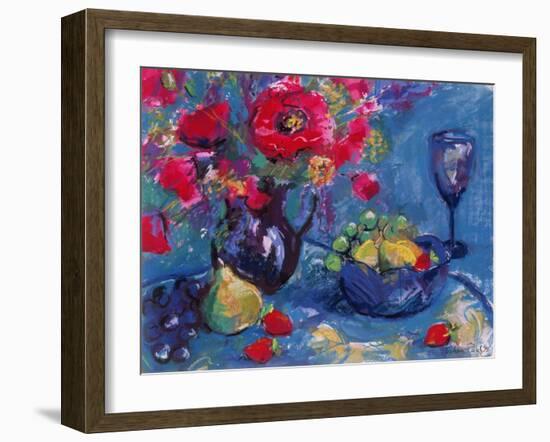 Still Life with Blue Glass, 1999-Sylvia Paul-Framed Giclee Print