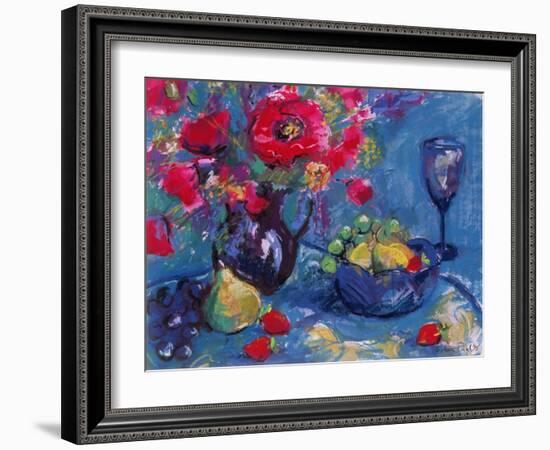 Still Life with Blue Glass, 1999-Sylvia Paul-Framed Giclee Print