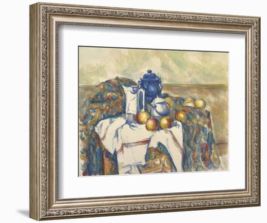Still Life with Blue Pot, C.1900-Paul Cézanne-Framed Giclee Print