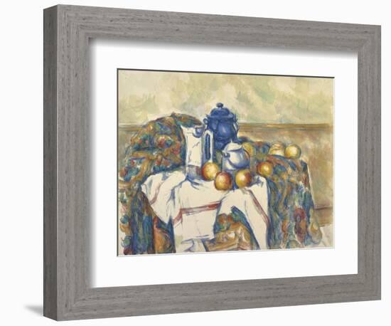 Still Life with Blue Pot, C.1900-Paul Cézanne-Framed Giclee Print