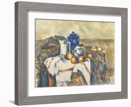 Still Life with Blue Pot, C.1900-Paul Cézanne-Framed Giclee Print