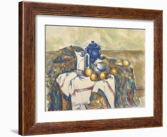 Still Life with Blue Pot, C.1900-Paul Cézanne-Framed Giclee Print