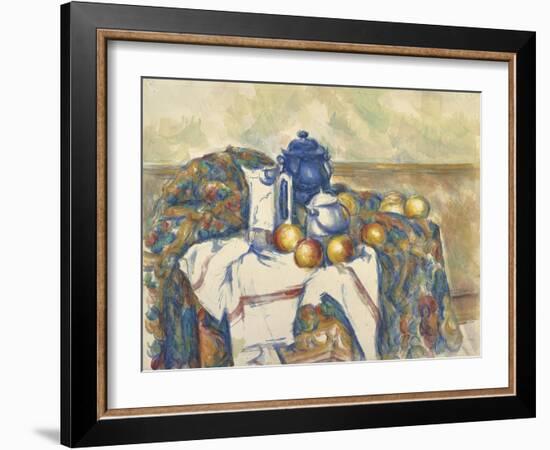 Still Life with Blue Pot, C.1900-Paul Cézanne-Framed Giclee Print