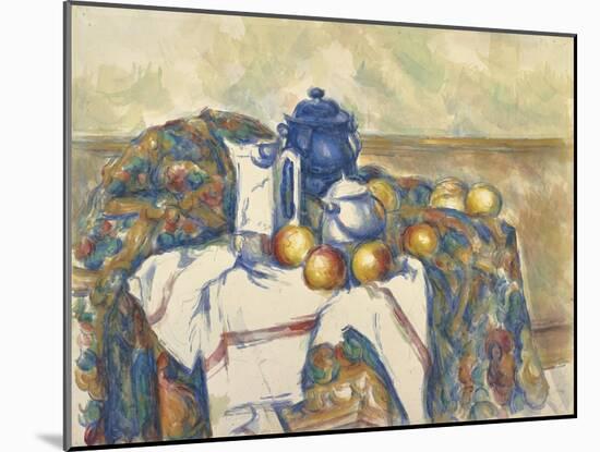 Still Life with Blue Pot, C.1900-Paul Cézanne-Mounted Giclee Print