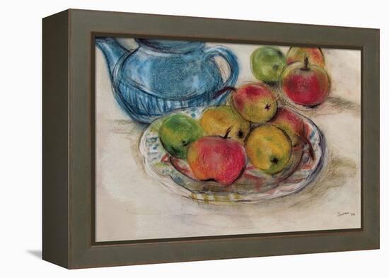 Still Life with Blue Teapot 2-Susan Adams-Framed Premier Image Canvas