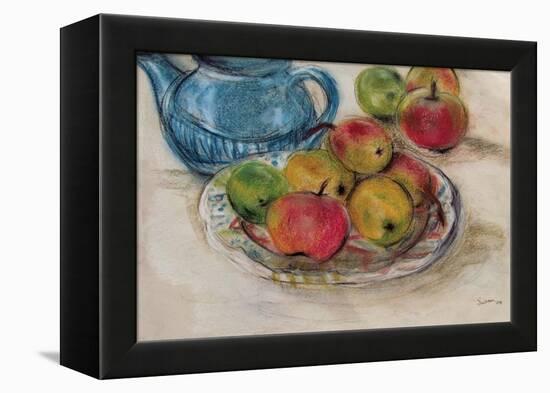 Still Life with Blue Teapot 2-Susan Adams-Framed Premier Image Canvas