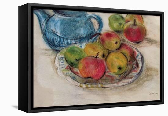 Still Life with Blue Teapot 2-Susan Adams-Framed Premier Image Canvas