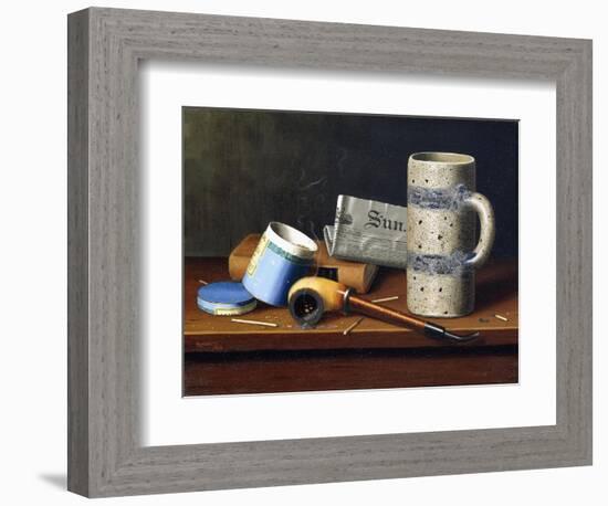 Still-Life with Blue Tobacco Box, 1878-William Michael Harnett-Framed Giclee Print