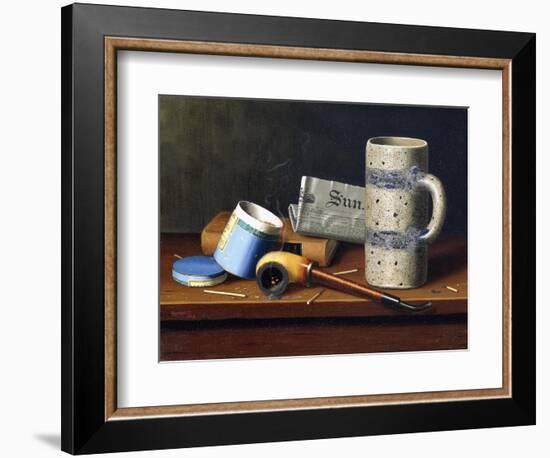 Still-Life with Blue Tobacco Box, 1878-William Michael Harnett-Framed Giclee Print