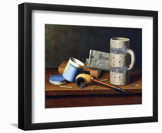 Still-Life with Blue Tobacco Box, 1878-William Michael Harnett-Framed Giclee Print