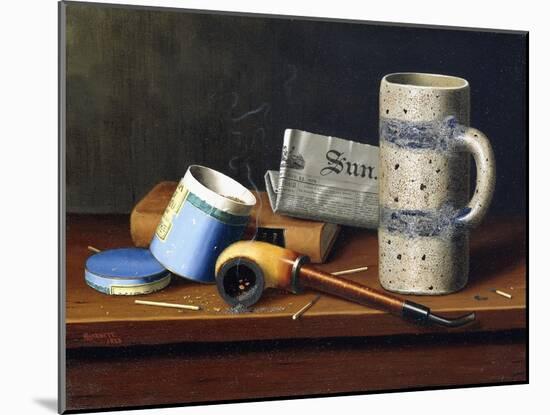Still-Life with Blue Tobacco Box, 1878-William Michael Harnett-Mounted Giclee Print
